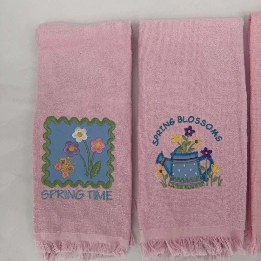 Sonoma Hand Towels Spring Floral Embroidered Set 5 Easter Cottage core